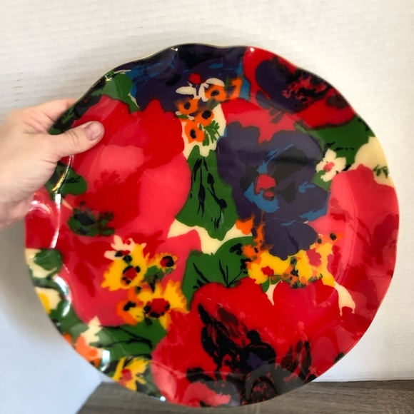Vtg Floral Print Fabric Platter - Picture 8 of 11